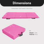 BalanceFrom 6x2 Feet 3-Panel Folding Gymnastics Mat – 2-Inch Thick Pad with Vinyl Surface and Carrying Handles for Tumbling, Yoga, Pilates, Home Workouts, and Martial Arts