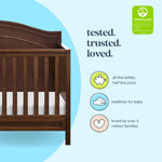 Davinci Charlie 4-in-1 Convertible Crib - GREENGUARD Gold Certified - Converts from Baby Crib to Toddler Bed, Daybed, and Full-Size Bed Effortlessly - 4 Adjustable Heights - Wooden White Baby Bed
