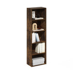 Furinno LUDER Book Shelf, 5-Cube Bookshelf, Reversible Bookcase, 9.4 x 19.5 x 31.5, Easy Assembly, for Living Room, Bedroom, Home Office, White