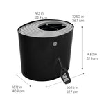 IRIS USA Cat Litter Box Large Top Entry with Lid Enclosed Covered Hooded Design Litter Catching Scatter Shield Pan Dog Proof Pet Proof Scoop Included Odor Control for Indoor Cats Kittens, Black/Gray