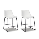 Signature Design by Ashley Centiar 24" Counter Height Modern Bucket Barstool, 2 Count, Black