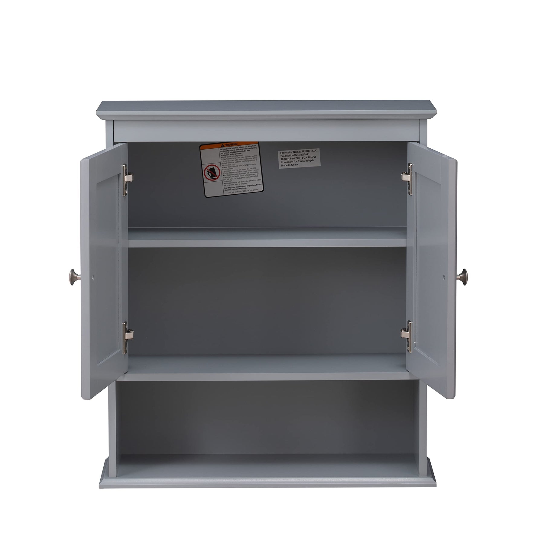 Spirich Bathroom Cabinet Wall Mounted with Doors, Wood Hanging Cabinet with Doors and Shelves Over The Toilet, Bathroom Wall Cabinet White