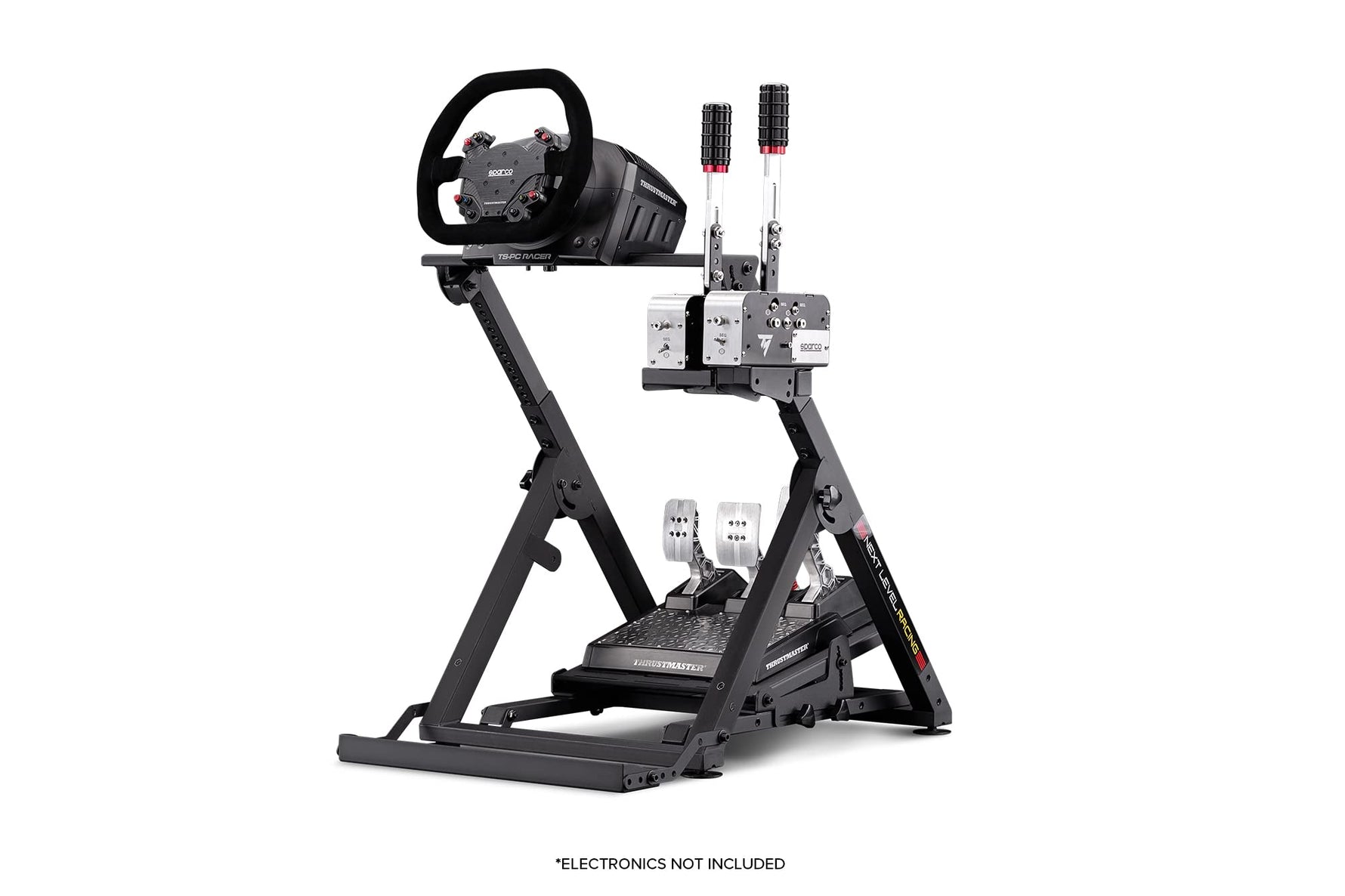 Next Level Racing Wheel Stand 2.0. Steering wheel stand for Thrustmaster, Fanatec, moza Racing on PC and video game consoles. Upgradeable to full cockpit with GTSeat add-on (not included)