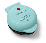 Nostalgia MyMini Personal Electric Waffle Maker, 5-Inch Cooking Surface, Hash browns, French Toast, Grilled Cheese, Quesadilla, Brownies, Cookies, Aqua