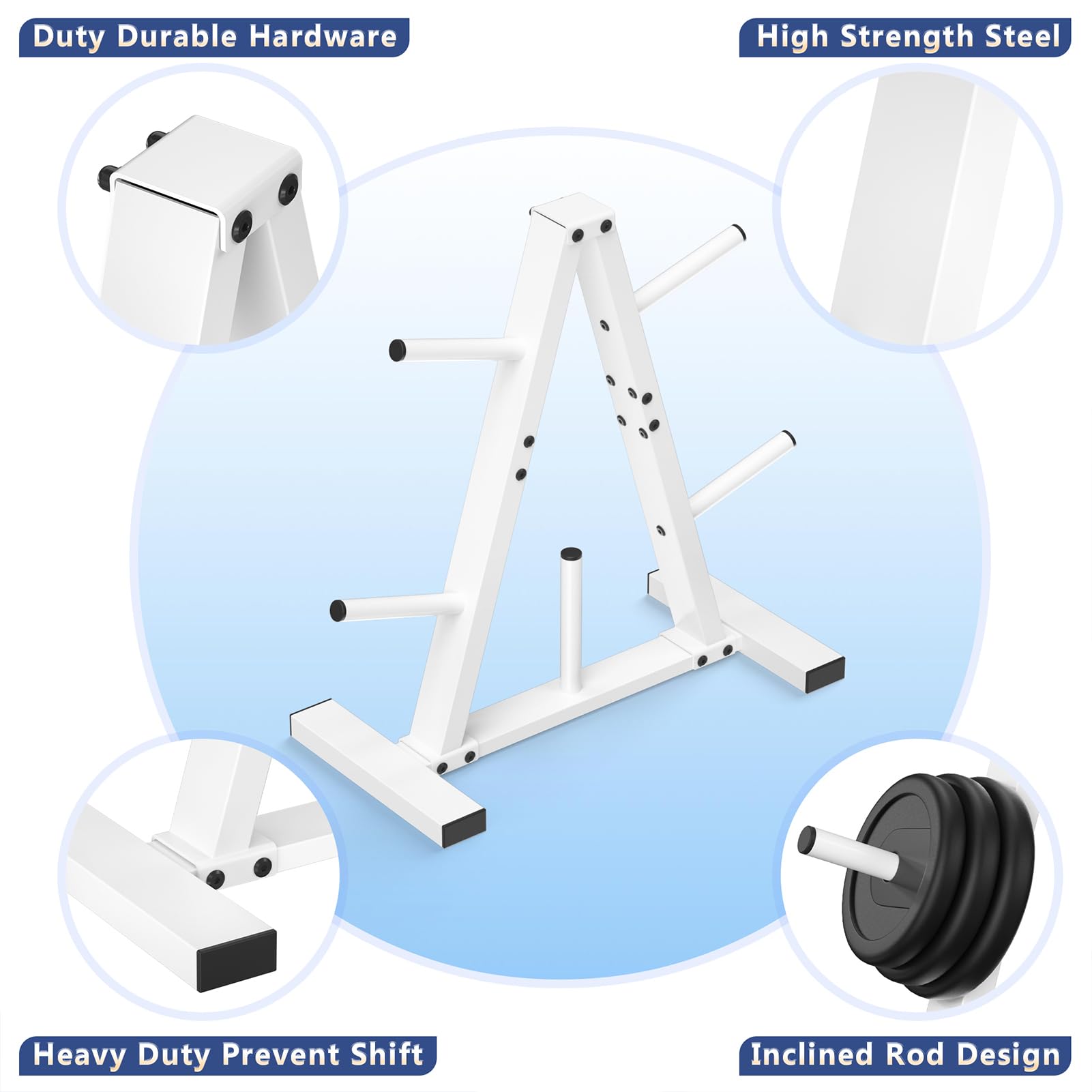 Weight Plate Rack, Weight Tree, Home Gym Storage Stand, Holds 300 lbs