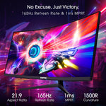 Sceptre 34-Inch Curved Ultrawide WQHD Monitor (3440 × 1440), R1500, up to 180Hz/165Hz, DisplayPort x2, 99% sRGB, 1ms, Built-in Speakers, Machine Black, 2025 (C345B-QUT168)