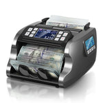 MUNBYN IMC22 Money Counter Machine Mixed Denomination, Dual-Display, CIS/UV/IR/MG Counterfeit Detection Bill Counter, USD, MXN, EUR, CAD Cash Counter for Business, Merchant, 2Y Protect (Black)
