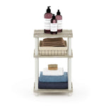 Furinno JUST Side Table, 3-Tier End Table, Open Shelves Night Stand, Bedside Table, Toolless Assembly, for Living Room, Bedroom, Bathroom, Columbia Walnut