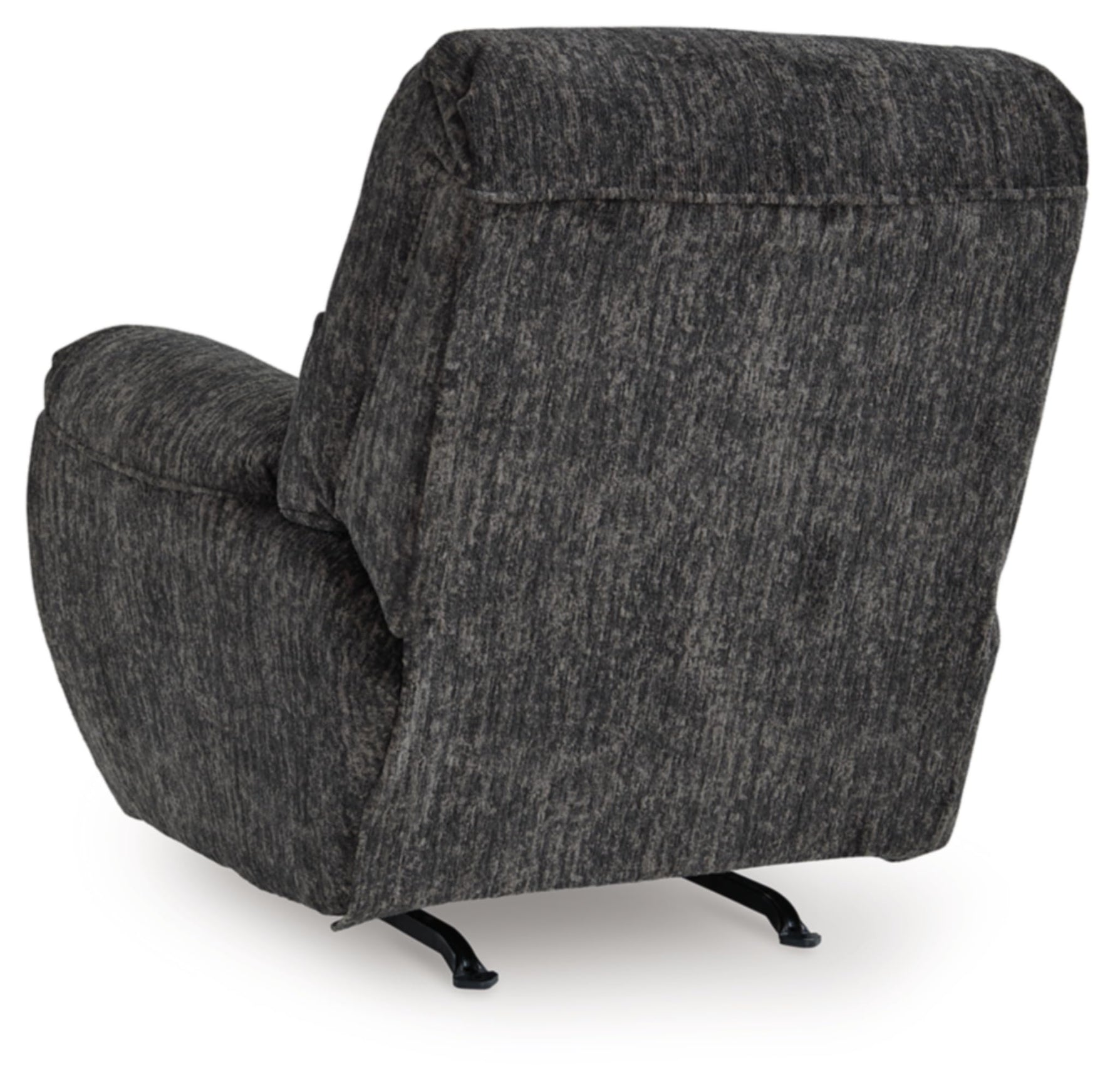 Signature Design by Ashley Skymaker Modern Faux Leather Manual Rocker Recliner with Track Arms, Dark Brown