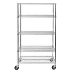 UltraDurable 5-Tier NSF Steel Wire Shelving, 48"W x 24"D x 76"H, Black | Heavy-duty commercial-grade solid steel wire storage rack featuring 800 pounds per shelf weight capacity