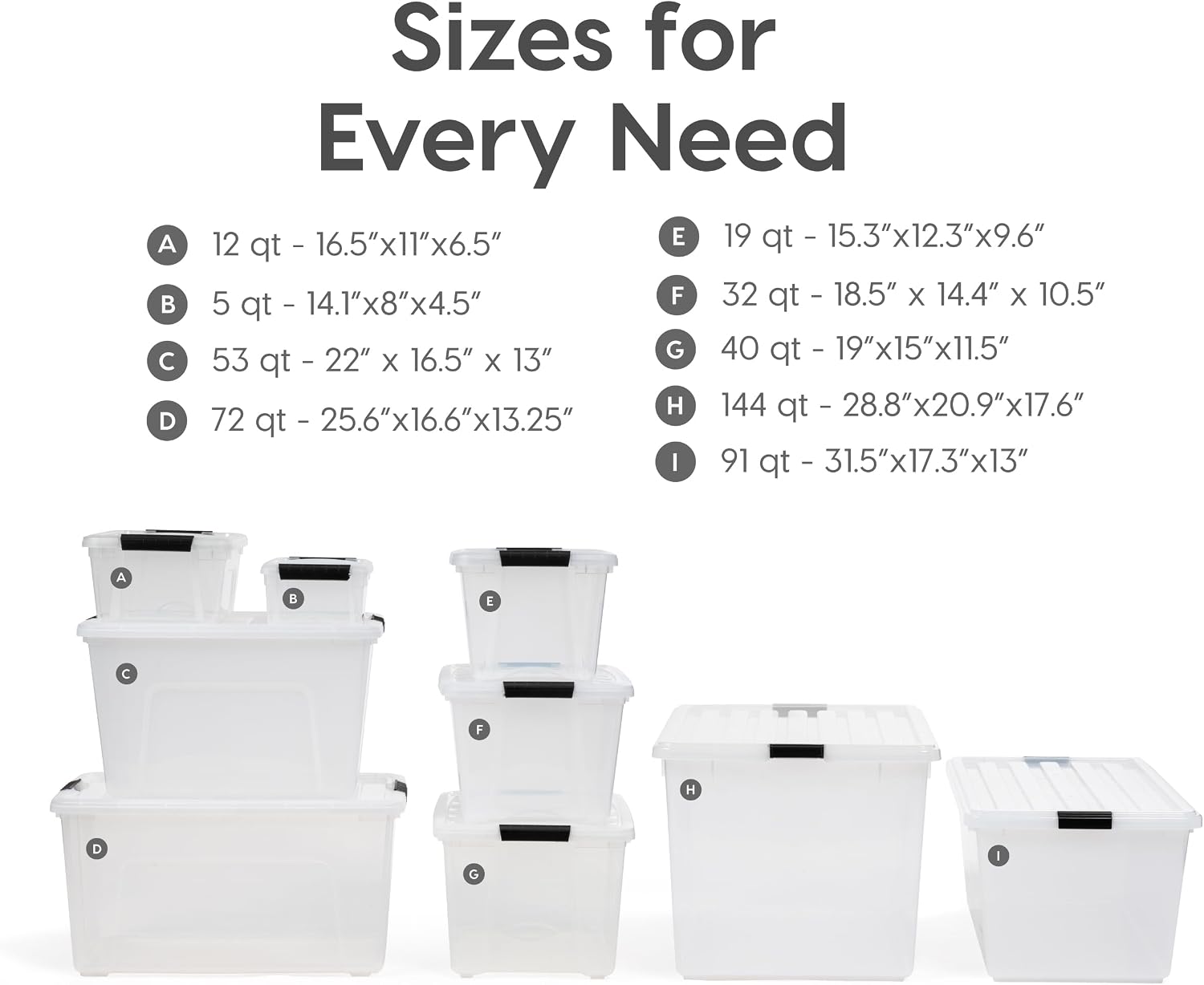 IRIS USA 6-Pack 6 Quart Storage Bins with Lids | Transparent design makes contents easy to find. Ideal for shoes, photos, documents, and small essentials. Nestable design