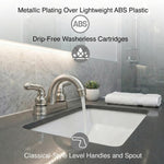 Dura Faucet DF-PL620C-SN RV Bathroom Sink Faucet - Smooth Turning 2-Lever (Brushed Satin Nickel)