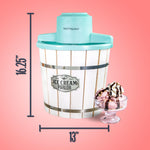 Nostalgia Electric Ice Cream Maker - Old Fashioned Soft Serve Ice Cream Machine Makes Frozen Yogurt or Gelato in Minutes - Fun Kitchen Appliance - Vintage Wooden Style - Dark Wood - 4 Quart