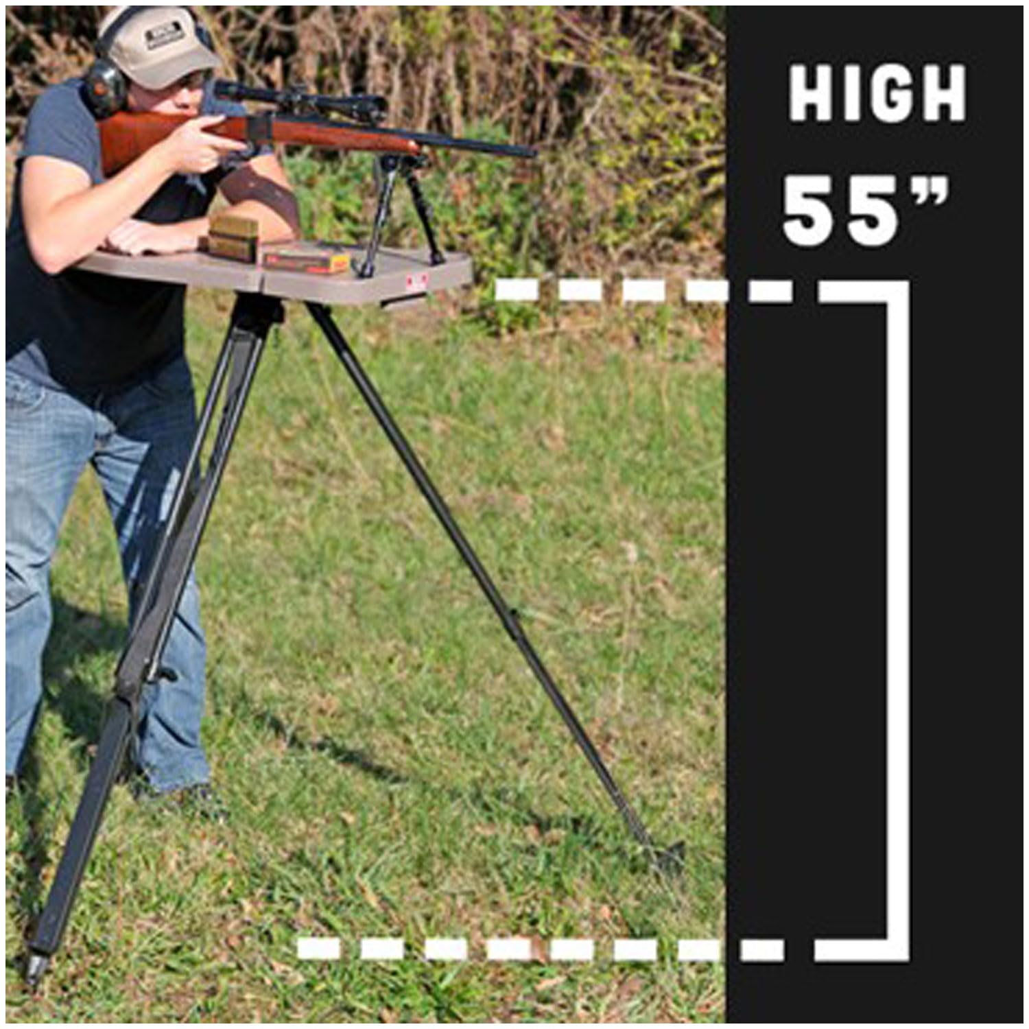 MTM HLST High-Low Shooting Table, USA Made, Dark Earth