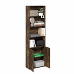 Furinno Jaya Book Shelf, 5-Tier Bookshelf, Bookcase with Adjustable Shelves, 9.5 x 24.5 x 71.2, for Organization and Storage, for Living Room, Bedroom, Home Office, Blackwood