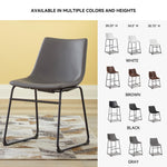 Signature Design by Ashley Mid Century Centiar 18.75" Dining Bucket Chair, 2 Count, Black and Brown