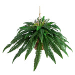 Nearly Natural 22in Artificial Boston Fern Hanging Basket Fake Plants Indoor Home Decor Faux Greenery for Bedroom Living Room Porch Office