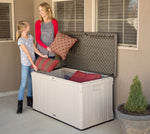 LIFETIME 60186 Heavy-Duty Outdoor Storage Deck Box, 116 Gallon, Desert Sand/Brown