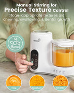 Grownsy Baby Food Maker with Steam Basket, One Step Baby Food Processor Steamer Puree Blender Grinder Mills Machine, Auto Cooking Grinding and Sterili-zing for Healthy Homemade Baby Food, BPA-Free