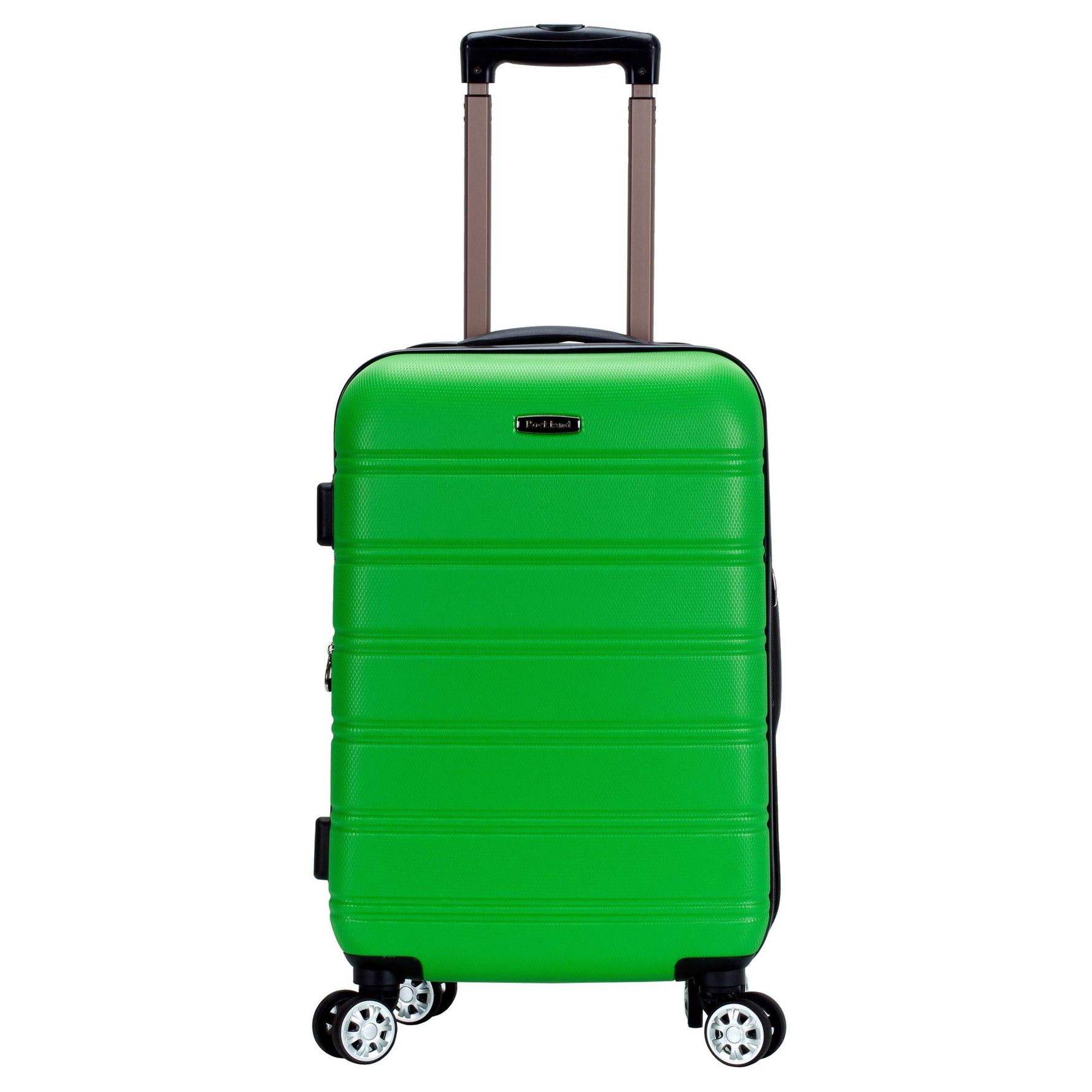 Rockland Melbourne Hardside Expandable Spinner Wheel Luggage, Checked Large 28", Black