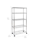 Seville Classics 5-Tier Wire Shelving with Wheels, 5-Tier, 30"" W x 14"" D (NEW MODEL), Chrome Plating, Plated Steel