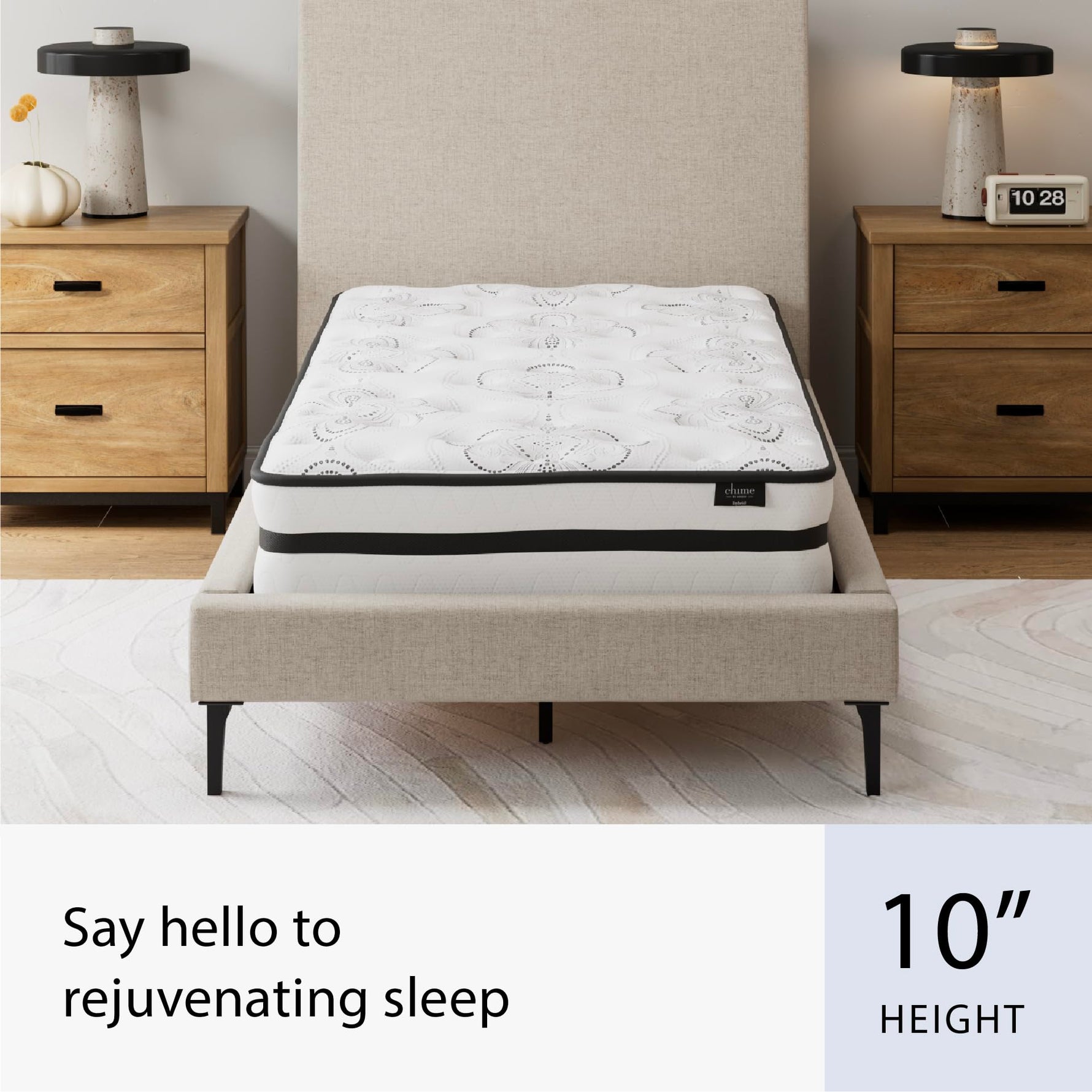 Signature Design by Ashley Chime 12 Inch Hybrid Full Mattress, Memory Foam with Lumbar Support, High-Density Foam & Pocketed Coils for Comfort & Back Support, Mattresses in a Box, Full Size