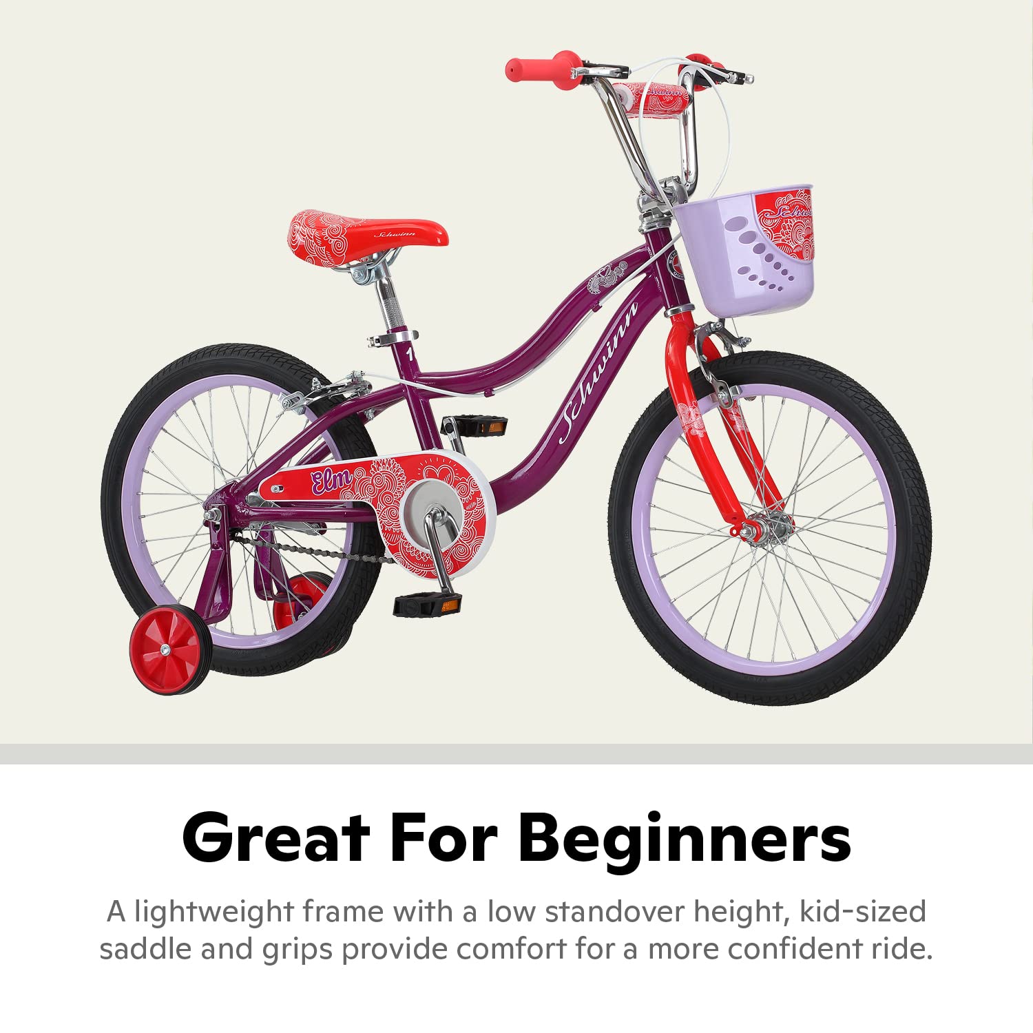 Schwinn Koen Bike, 16 Inch Bike for Kids Ages 3-7, SmartStart Ergonomic Design for Kids, Adjustable Seat Grows with your Child, Rear Coaster Brake and Front Caliper Brake, Training Bicycle