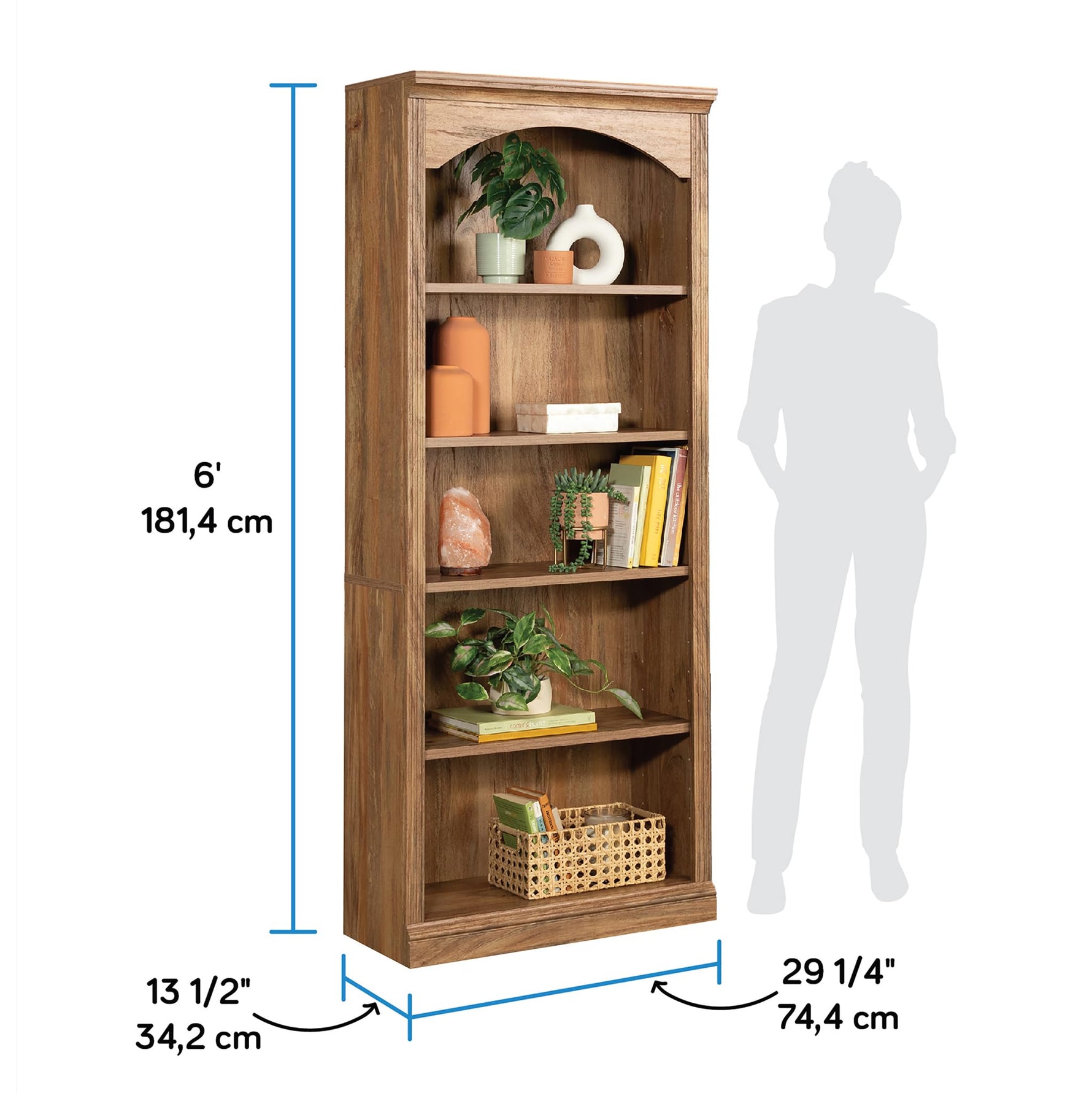 Sauder Miscellaneous Storage Bookcase, Sindoori Mango Finish