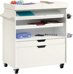 Sauder Craft Pro Series Craft Cart, Soft White finish