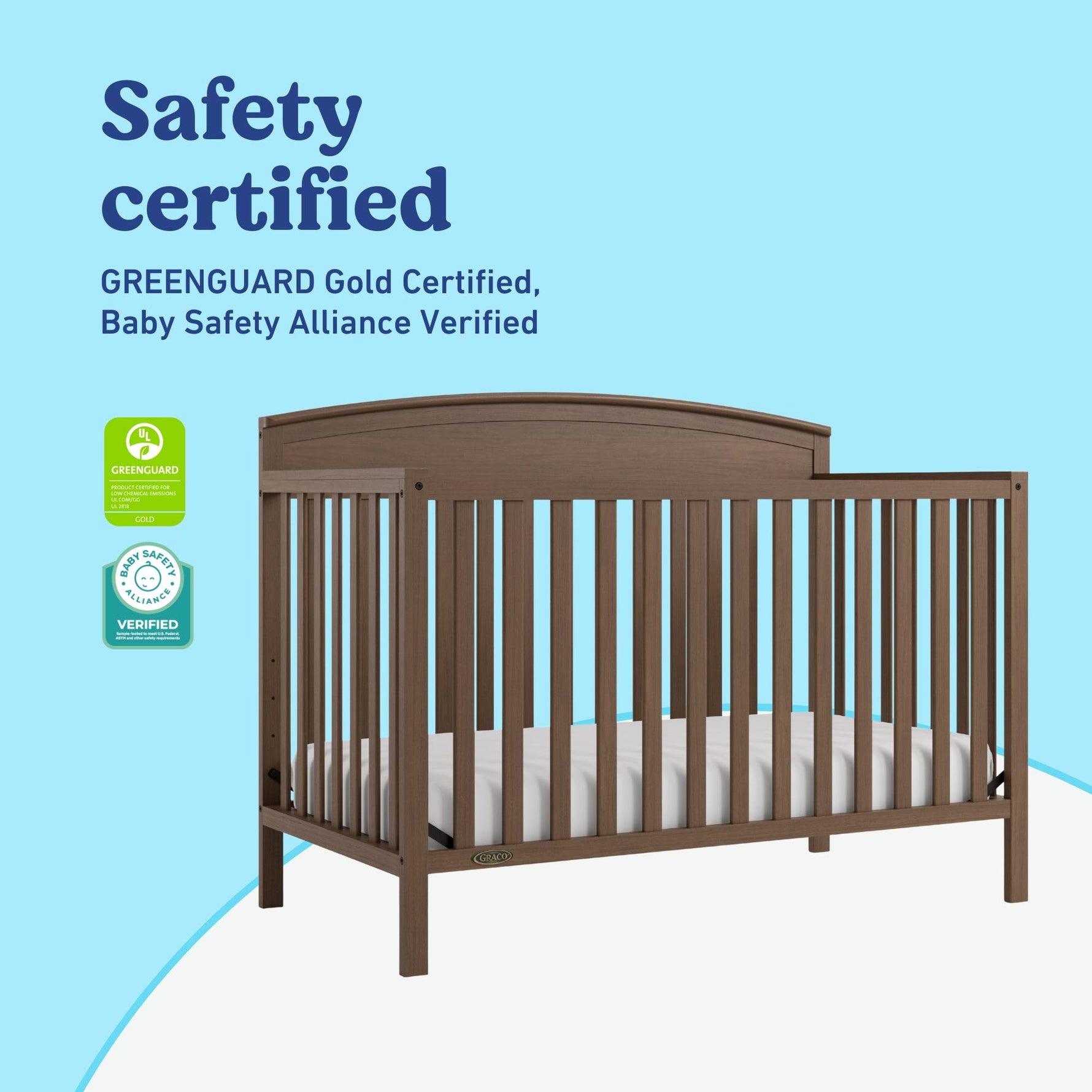Graco Benton 5-in-1 Convertible Crib – GREENGUARD Gold Certified, Converts from Baby Crib to Toddler Bed, Daybed and Full-Size Bed, Fits Standard Full-Size Crib Mattress (White)