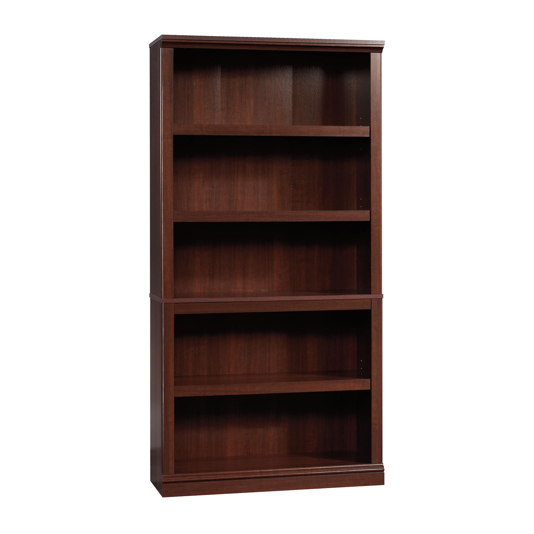 Sauder 5-Shelf Split Bookcase/ Book shelf, Oiled Oak finish