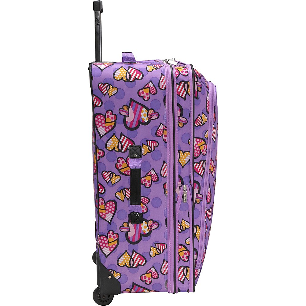 Rockland Fashion Softside 2 Piece Luggage Set, Expandable, (14" Tote/19" Upright), Purple