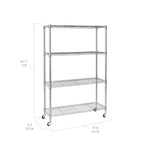 5-Tier Steel Wire Shelving, 30"W x 14"D x 61.5"H | Durable solid steel wire storage rack with adjustable shelves featuring 300 pounds per shelf weight capacity for home use