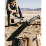 Kershaw Camp 10 - Tan Machete, Fixed Blade Knife, 10-in. 65Mn Carbon Steel Blade Includes Sheath, Camp Series Machete, Outdoor and Survival Tool