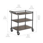 Seville Classics UltraDurable NSF Commercial Heavy Duty Metal Rolling Utility Cart, w/ Steel Shelves, Handle Bar for Restaurant, Garage, Warehouse, Kitchen, Office, Top Shelf (36"W x 18"D)