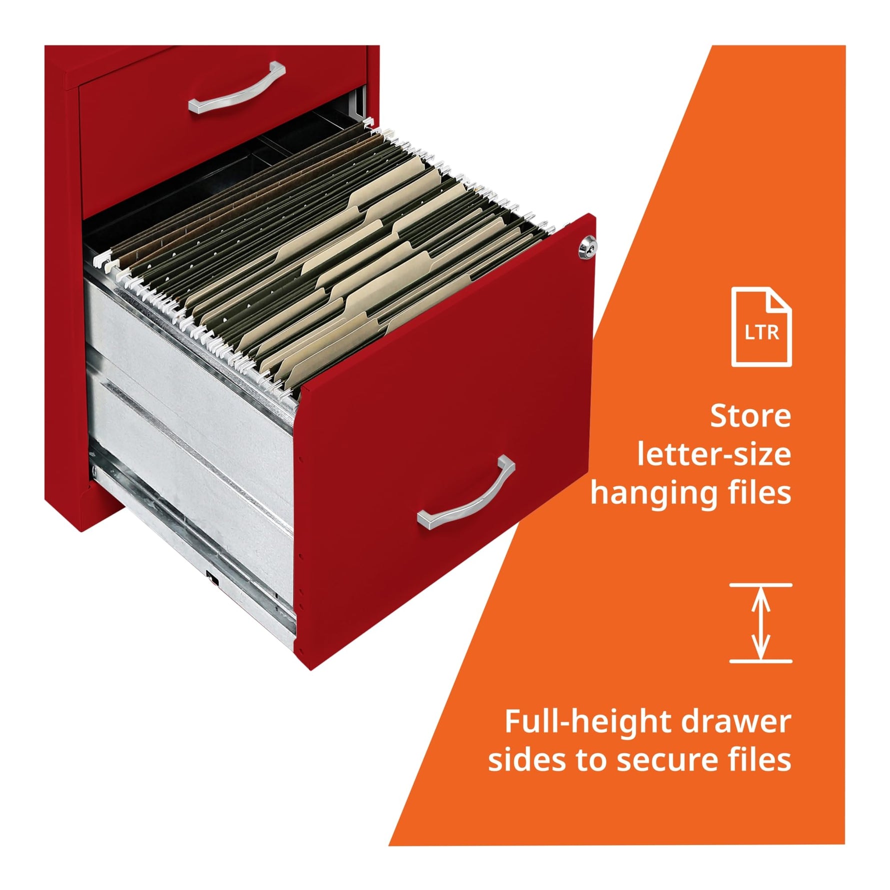 NuSparc 2 Drawer Locking Filing Cabinet | Pre-Assembled Steel Construction | Space-Saving Design is Perfect for Home and Small Office | Letter-Size | Assembled in North America