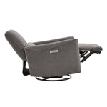 CHITA Power Recliner Chair Swivel Glider, FSC Certified Upholstered Living Room Nursery Reclining Sofa Chair with Lumbar Support, Linen