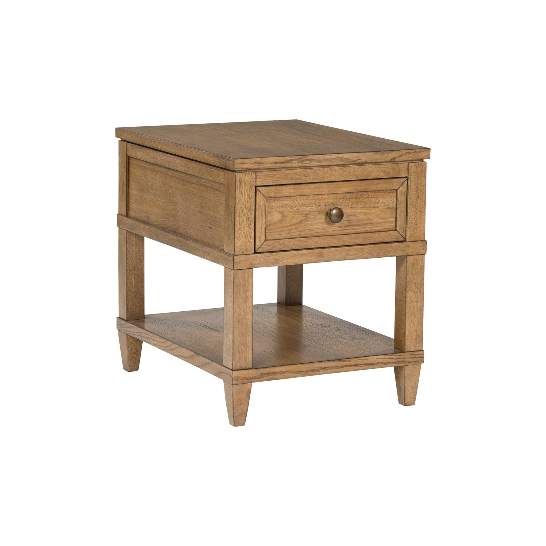 Signature Design by Ashley Havalance Farmhouse Rectangular End Table, Floor Shelf, Wood, 26" W x 24.13" D x 24" H, Vintage Gray & White with Weathered Finish