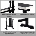 BalanceFrom Steel Weight Bench with Squat Rack, Adjustable Seat, and Recliner – Foldable Home Gym Equipment with 6-Position Barbell Holder and Leg Developer, 400 Pound User Capacity