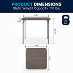Flash Furniture Dunham 2.83' Square Plastic Folding Event Table with Carrying Handle, Bi-Fold Banquet Table for Indoor/Outdoor Events, Dark Gray