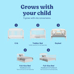 Graco Benton 5-in-1 Convertible Crib – GREENGUARD Gold Certified, Converts from Baby Crib to Toddler Bed, Daybed and Full-Size Bed, Fits Standard Full-Size Crib Mattress (White)