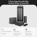 BalanceFrom 7-Piece Yoga Set with 71x24x0.5 Inches Extra Thick Mat and Carrying Sling – Includes 2 Blocks, Stretch Strap, 2 Towels, and Knee Pad for Home, Studio, and Gym Workouts