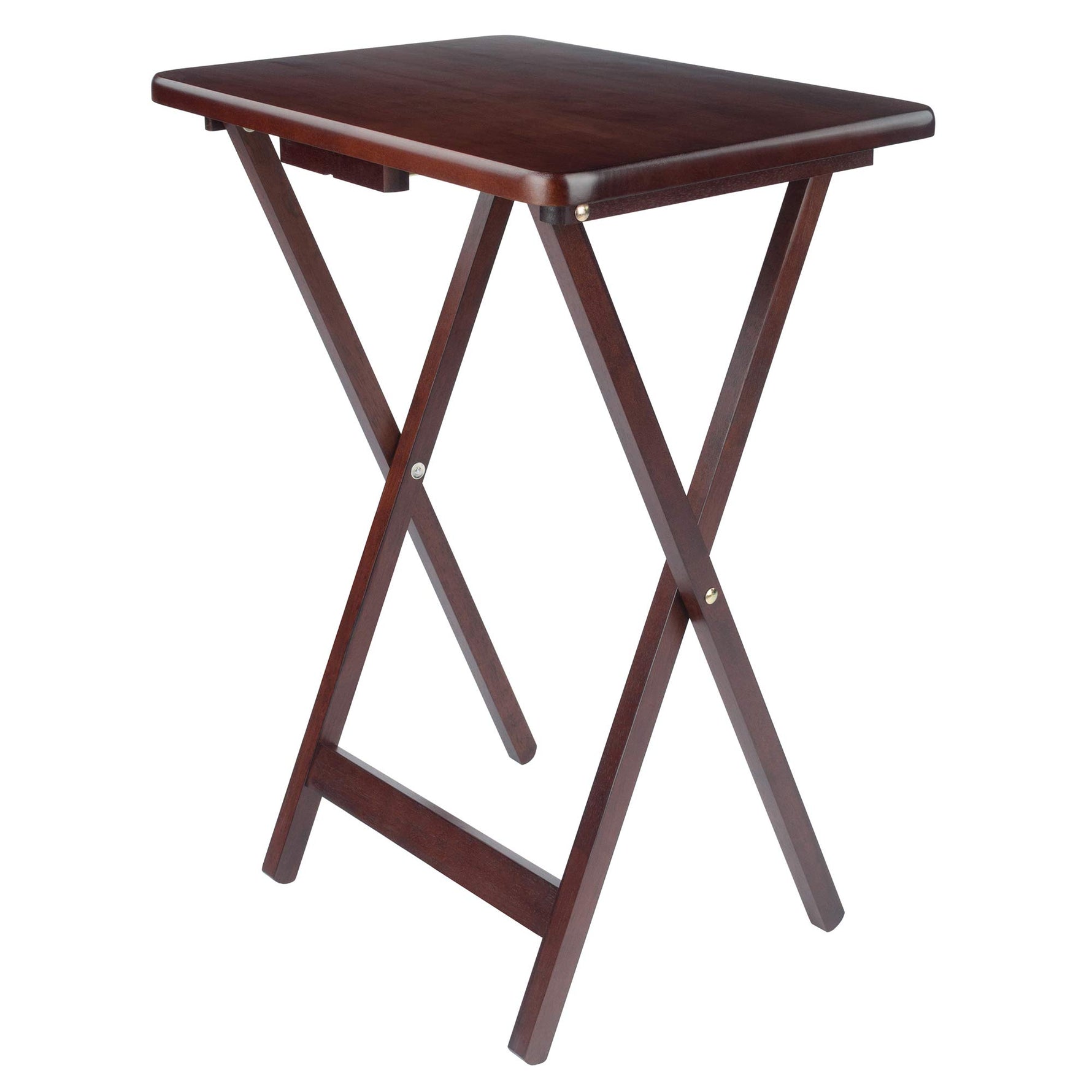 Winsome Alex Set of 2 Foldable Snack Tables, Easy to Store Small Portable Fold Up Table Set for Kitchen, Living Room TV Dining, Crafts, Puzzles, Work From Home