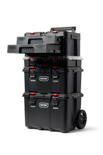 Keter Stack-n-Roll Two Drawer Tool Box for Small Parts and Power Tool Accessories, Fits Keter Modular Tool Storage System