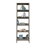 Sauder Ladder Bookshelf 5 Tier Trestle Ladder Shelf Wooden Bookcase, in Jamocha Wood