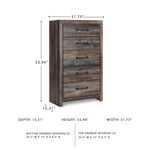 Signature Design by Ashley Cayboni Vintage 5 Drawer Wide Chest with Safety Stop for Bedroom, White