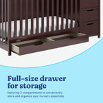 Graco Hadley 5-in-1 Convertible Crib with Drawer – GREENGUARD Gold Certified, Fits Standard Crib Mattress, Converts to Toddler Bed, Daybed and Full Bed, 4 Adjustable Mattress Heights (White)