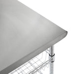 Seville Classics Commercial Work Table Island Utility Cart Prep Station, for Restaurant, Kitchen, Warehouse, Garage, Hotel, Home, Stainless-Steel Top NSF , 49" W x 24" D | Heavy-duty durable workstation supports 1,000 lb with adjustable wire shelf, is ver