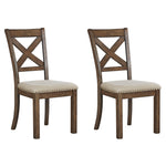 Signature Design by Ashley Moriville Modern Farmhouse 19" Upholstered Dining Room Chair, 2 Count, Brown