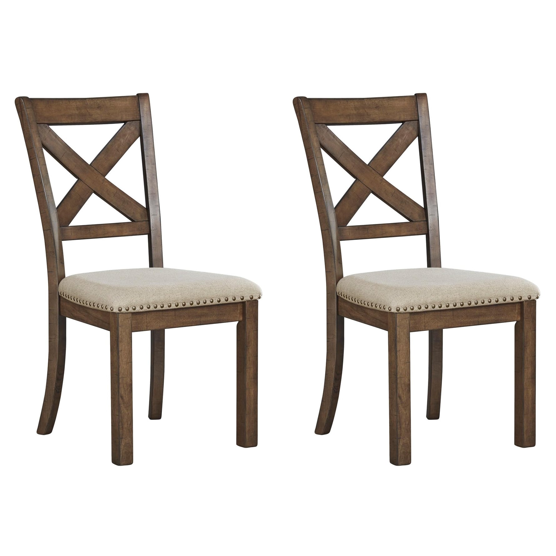 Signature Design by Ashley Moriville Modern Farmhouse 19" Upholstered Dining Room Chair, 2 Count, Brown